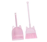 VALICLUD Children's Dustpan and Broom Set Toddler Cleaning Toy Kit Pink Dustpan and Broom for Pretend Play Housekeeping Boys and Girls Housekeeping Playset Accessories