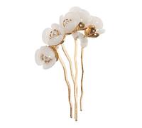 VALICLUD Chinese Hairpin Petal Hair Stick White Beaded Floral Hair Accessory for Women Traditional Hanfu Bridal Wedding