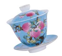 VALICLUD Chinese Style Ceramic Tureen Tea Cup Bowl with Retro Classic Patterns, Decorative and Utility Household Teacup for Home Decoration and Daily Use