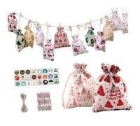 VALICLUD Christmas Candy Gift Bags with Drawstring Portable Mixed Style Storage Pouches for Candy Chocolates and Small Treats Decorative Holiday Party Favor Bags
