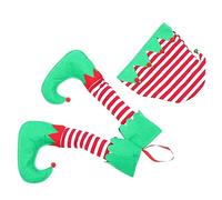 VALICLUD Christmas Elf Legs Pendant with Green Hat Festive Hanging Ornaments for Tree and Mantel Holiday Decor for Warm Xmas Atmosphere Fine Craftsmanship and Textured