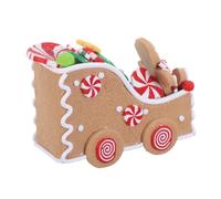 VALICLUD Christmas Gingerbread Man Sleigh Figurine Handmade PVC Holiday Centerpiece Ornament for Table Window Display Festive Collectible Xmas Decoration