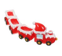 VALICLUD Christmas Miniature Train Set for Home Decorative Piece with Resin Material, Includes Realistic Locomotive and 3 Miniature Carriages, Easy Setup to Create Happy Winter Atmosphere