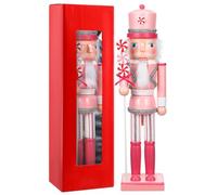 VALICLUD Christmas Nutcracker Soldier Wooden Nutcracker Christmas Decorations 13/ 35cm Pink Xmas Decoration Ornament