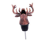 VALICLUD Christmas Zinc Alloy Elk Head Wine Bottle Stopper Red Decorative Pourer Practical Chic Plug for Red Wine Bottles Retro Fashionable Design for
