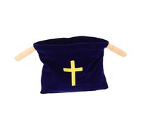 VALICLUD Church Offering Bag Cross Embroidery Pattern Large Capacity Pouch for Baptisms First Communions and Church Events Elegant Altar Supplies for Sacred Ceremonies
