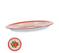 VALICLUD Classic Enamel Plate Multi Function Dessert Serving Tray Vintage Chinese Style Food Dish for Home Storage and Party Platters