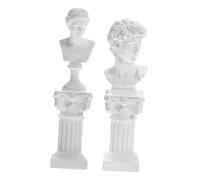 VALICLUD Classic Roman Column and David Resin Sculpture Miniature Greek Statue Craft for Home and Garden Decor Lightweight Desktop Figurines with Goddess and David Busts Artistic Ornament