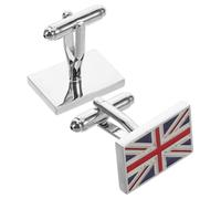 VALICLUD Classic Uk Flag Brass Cufflinks for Men and Women Knot Design with Vibrant Red White Colors Timeless British Style Shirt Accessories for Business and Formal Suits