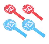 VALICLUD Classroom Voting Yes No Paddles 4Pcs Small Foam Handheld Boards 15X30Cm for Teacher Student Meeting Game Supplies