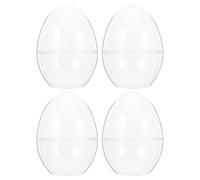 VALICLUD Clear Fillable Candy Packed Eggs - 12Cm Large Plastic Easter Storage Box for Weddings Parties and Celebrations - Set of 4