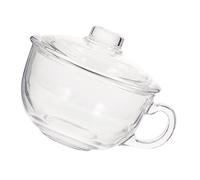 VALICLUD Clear Glass Cereal Bowl with Handle Small Oatmeal Breakfast Bowl with Lid for Soup Noodles and Desserts for Home Restaurant Use