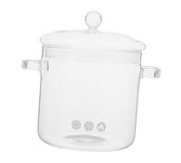 VALICLUD Clear Glass Simmer Pot with Dual Handles and Lid Even Heat Distribution Cooking Saucepan for Stew Soup Pasta Milk Easy to Clean Kitchen Essential for Home Use