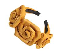 VALICLUD Cloth Rose Headband Solid Color Floral Hair Accessory for Women Yellow Fashion Hairband for Daily Wear and Parties Comfortable and Creative Design