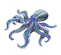 VALICLUD Colorful Blue Metal Octopus Wall Art Decoration Hanging Pendant Iron Wall Octopus Decor for Indoor Outdoor Garden Yard Ornament