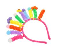 VALICLUD Colorful Novelty Hair Hoop with Twisted Stick Comfortable Plush Acrylic Headband for Women Decorative Party Accessory and Photo Prop Fun Cartoon Style for Dress-up and Carnival