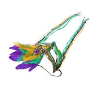 VALICLUD Colorful Plumage Half Face Mask with Adjustable Elastic Band Detailed Peacock Design for Masquerade Cosplay Halloween and Carnival Parties
