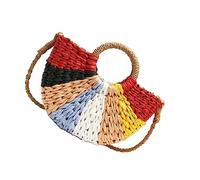 VALICLUD Colorful Straw Crossbody Bag Fashionable Woven Summer Beach Tote with Large Capacity for Travel and Everyday Use Lightweight Design for Ladies and S