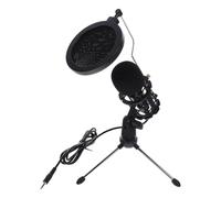 VALICLUD Condenser Microphone Set Podcast Microphone Gaming Mic for Computer Desktop with Noise Reduction Technology Producing Sound Black Suitable for Podcast and Video Chat