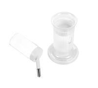 VALICLUD Convenient Hamster Waterer Leak-proof Vertical Water Feeder for Hamsters and Chinchillas White Polypropylene and Glass Small Animal Accessory with Button Battery Suitable for Home