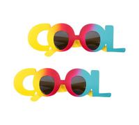 VALICLUD Cool Letter Sunglasses Unique Design Photo Taking Glasses 2pcs and Abs Material Lightweight for Walking and Photography Beach Wear