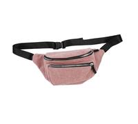 VALICLUD Corduroy Bum Bags Pink Bumbag Fanny Waist Pack 2 Zip Pockets Bum Bag Crossbody Shoulder Bag for Women Girls