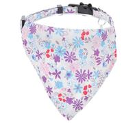 VALICLUD Cotton Pet Bib Triangular Scarf for Cats and Dogs Adjustable 20-28cm Blue and White Floral Pattern Pet Accessory for Puppies