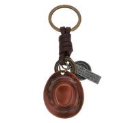 VALICLUD Cowboy Hat Keychain Vintage Pu Leather Keyring for Car Keys Bags and Backpacks Creative Gift for Cowboy Lovers 10.2X3.4Cm