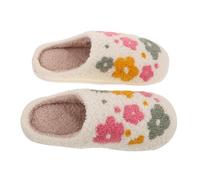 VALICLUD Cozy Ladies Slipper Boots with Plush Floral Cotton Design Soft Furry Indoor House Shoes for Women Non-slip Winter Bedroom Footwear Warm Guest House and Hotel Slippers