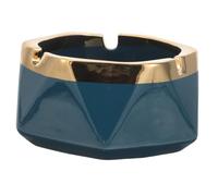VALICLUD Creative Dark Blue Ceramic Ashtray High-end Artistic Ornament for Home Office Bar Stylish Scratch-resistant Ash Holder Easy to Clean Decorative Smoke Container