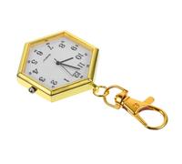 VALICLUD Creative Hexagonal Key Chain Watch for Women with Glass Mirror and Alloy Material, Retro Style Pendant Watch Suitable as Gift for Birthday or Nurse's Day, Not Easy to Break