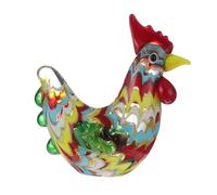 VALICLUD Creative Japanese Style Rooster Figurine Colorful Glass Bead Animal Ornament Decorative Statue Decor for Home Desktop Display