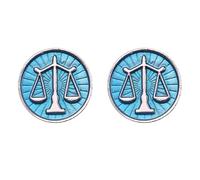 VALICLUD Creative Libra Zodiac Cuff Links for Men, 1 Pair Metal Business Suit Shirt Cufflinks, Stylish Zodiac Sign Accessories for Dress Shirts and Formal Occasions