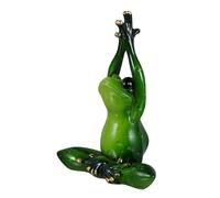 VALICLUD Creative Meditation Frog Ornament Resin Table Decor for Bedroom Funny Zen Toad Adornment for Housewarming Party Safe Multifunctional Green Collection