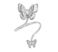 VALICLUD Creative Open Knuckle Ring for Women Silver Plated Vintage Inspired Pearl Shell Zirconia Finger Decoration Boho Fashion Jewelry Nail Art Lovers