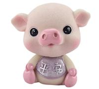 VALICLUD Creative Pink Shaking Head Pig Ornament for Car and Home Desk Decoration Resin Piggy Decor with Swinging Head Safe Driving Symbol Cute Animal Figurine for Office and Living