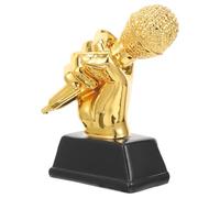 VALICLUD Creative Resin Music Trophy Microphone Design for Students Singing Competition, Decorative Award for Room Display, and Realistic Mini Achievement Trophy Random Color