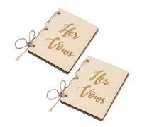 VALICLUD Creative Rustic His and Her Vow Books 2pcs Wedding Vow Notebook Set with Brown Kraft Paper and Jute Twine, Fully Assembled Keepsake for Wedding Day or Engagement