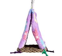 VALICLUD Creative Triangle Woven Bird Tent Nest for Parrots and Birds Comfortable Plush and Material for Resting and Playing at Home Decoration Assorted style Random Color