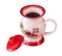 VALICLUD Creative Vintage Ceramic Drinking Mug with Lid Office Water Cup for Tea Coffee Milk Safe Heat Resistant Porcelain Beverage Cup for Home and Workplace Use