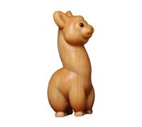 VALICLUD Creative Wooden Alpaca Carving Small Animal Ornament for Desk and Home Decor Charming Handcrafted Wood Statue Collectible Art for Office Study Display