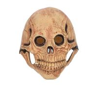 VALICLUD Creepy Halloween Skull Mask with Moving Jaw Realistic Latex Skeleton Headpiece for Adult Horror Cosplay Gothic Zombie Costume Party Decoration Day Dead Celebration