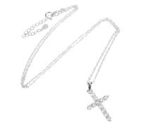 VALICLUD Crystal Cross Pendant Necklace for Women Twisted Braided Chain with Sparkling Crystals Vintage Religious Cross Charm Jewelry Elegant Choker for Everyday Wear