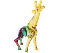 VALICLUD Crystal Giraffe Figurine Decorative Miniature Animal Sculpture | 5.5 Inch Collectible Piece, High Gloss Carved Detail, Living Room Accent for Animal Lovers and Art Admirers