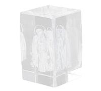 VALICLUD Crystal Jesus Figurine with Lighting Base Engraved Carved Shepherds Design Catholic Souvenir Ornament for Christian Home Decoration and Religious Gift