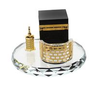 VALICLUD Crystal Kaaba Model Round Islamic Table Decor for Home and Office Handicraft Saudi Arabia Souvenir Miniature with Mesmerizing Light Reflections Versatile Ramadan and Eid Decoration