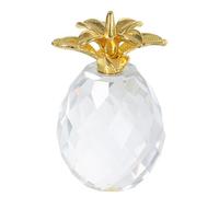 VALICLUD Crystal Pineapple Ornament Mini Gold Crystal Fruit Sculpture for Home Office Desktop Decoration Modern Decorative Adornment for Indoor Spaces