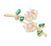 VALICLUD Crystal Plum Blossom Brooch Pin Elegant Floral Rhinestone Lapel Jewelry for Weddings Banquets Everyday Wear Lightweight Women