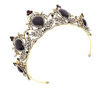 VALICLUD Crystal Rhinestone Crown Hairband Bridal Headdress Wedding Headwear for Women Vintage Purple Alloy Tiara Diamonds