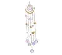 VALICLUD Crystal Wind Chime with White Crystal Pendant Sparkling Sun Catcher for Indoor Garden Decor Handmade Hanging Ornament Bringing Luck and Positive Energy